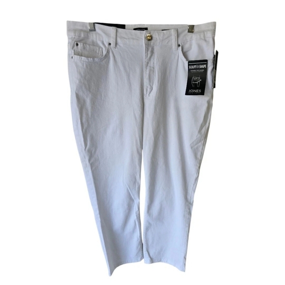 Jones New York Lexington Capri Jeans Sz 12 White Women Sculpt Shaper 34x24 - Picture 1 of 14